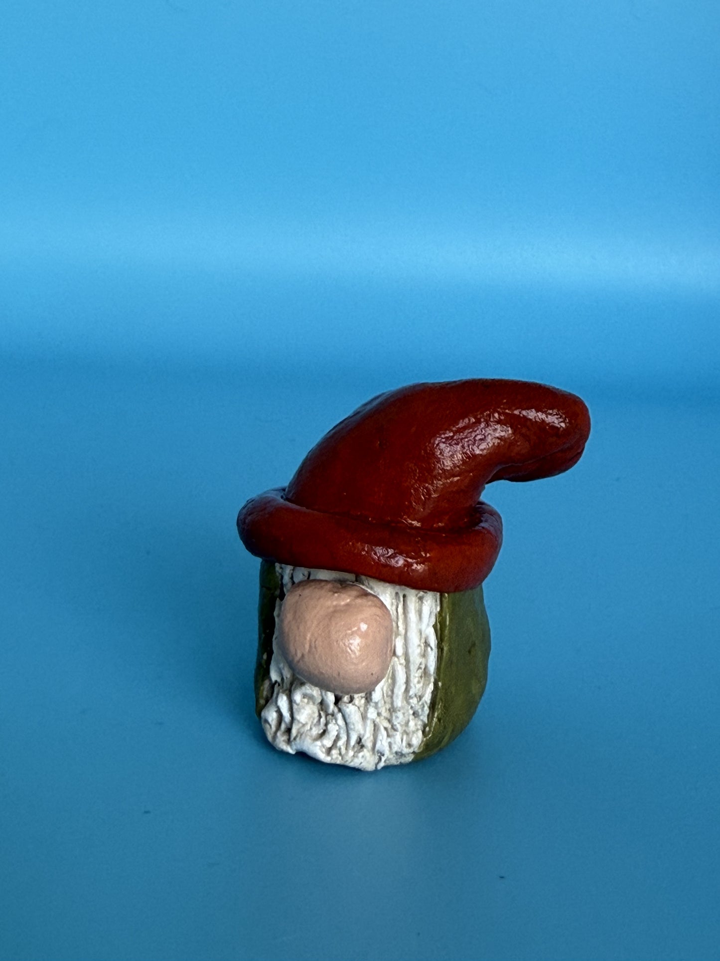 Desk Dweller Gnome — Burnt Orange Hat, Olive Robes - GnomeNGarden