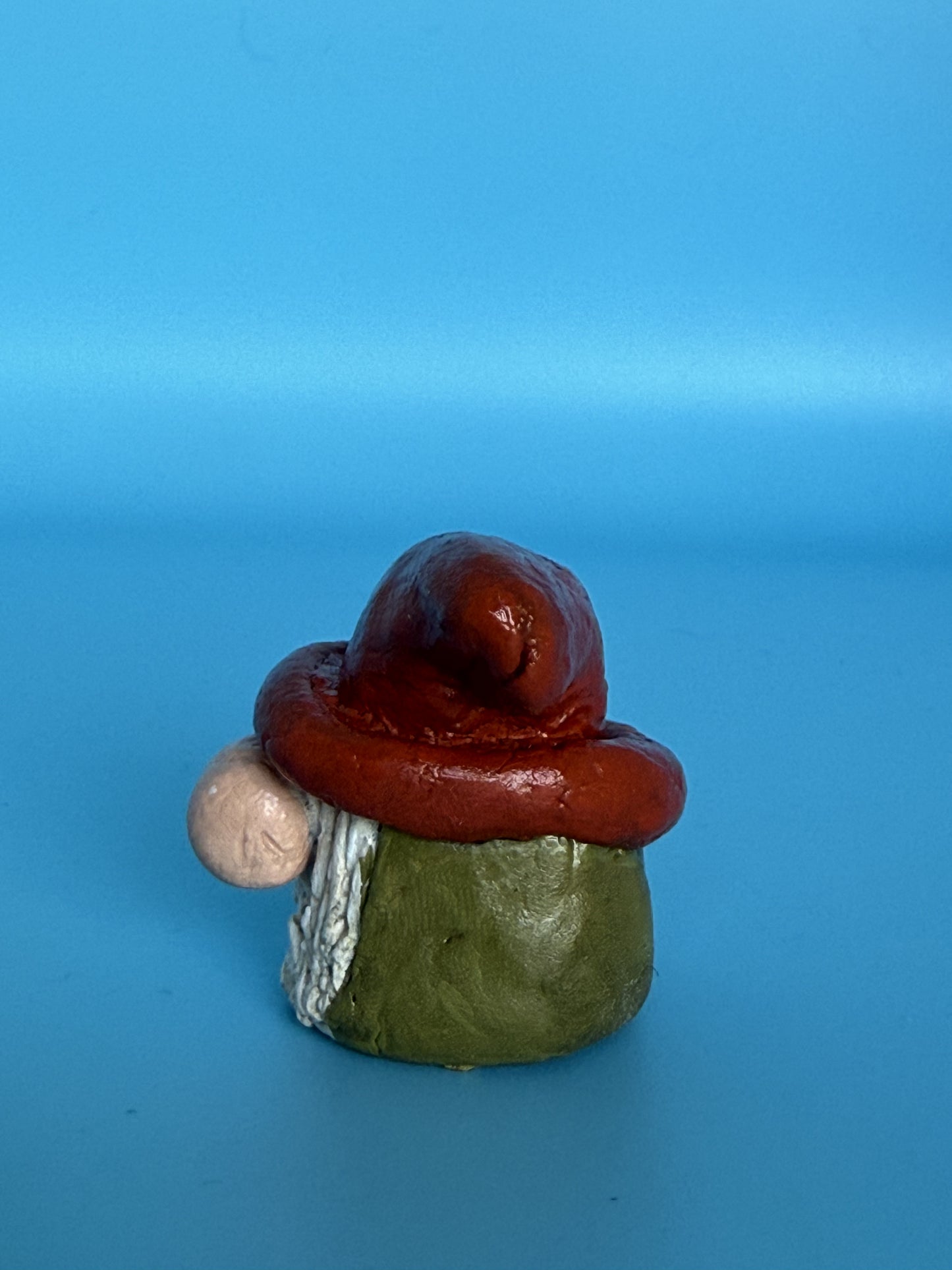 Desk Dweller Gnome — Burnt Orange Hat, Olive Robes - GnomeNGarden