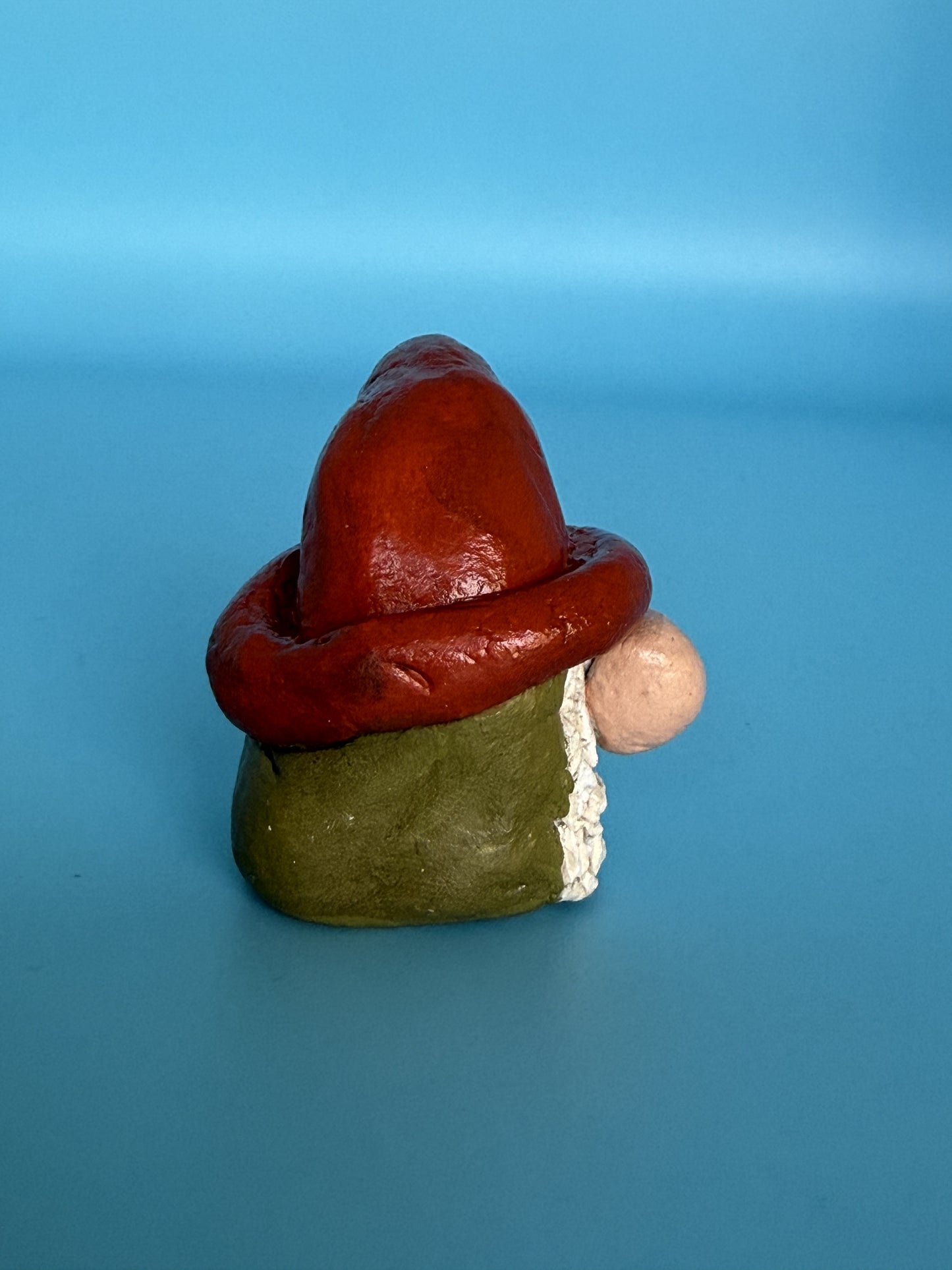 Desk Dweller Gnome — Burnt Orange Hat, Olive Robes - GnomeNGarden